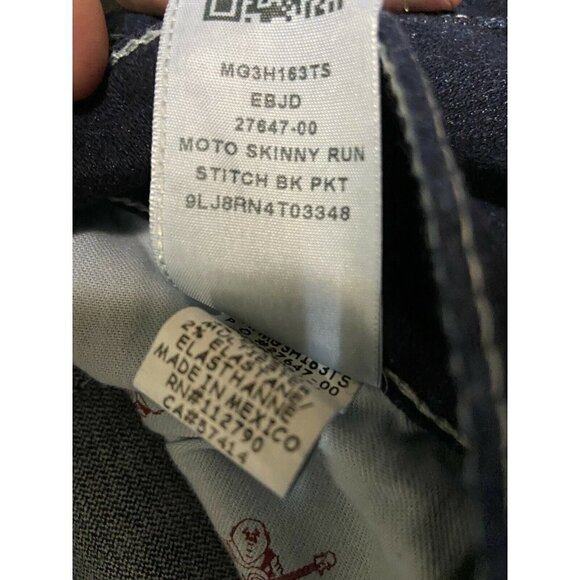 True Religion Men 38 Moto Skinny Run Stitch Denim - Picture 10 of 12